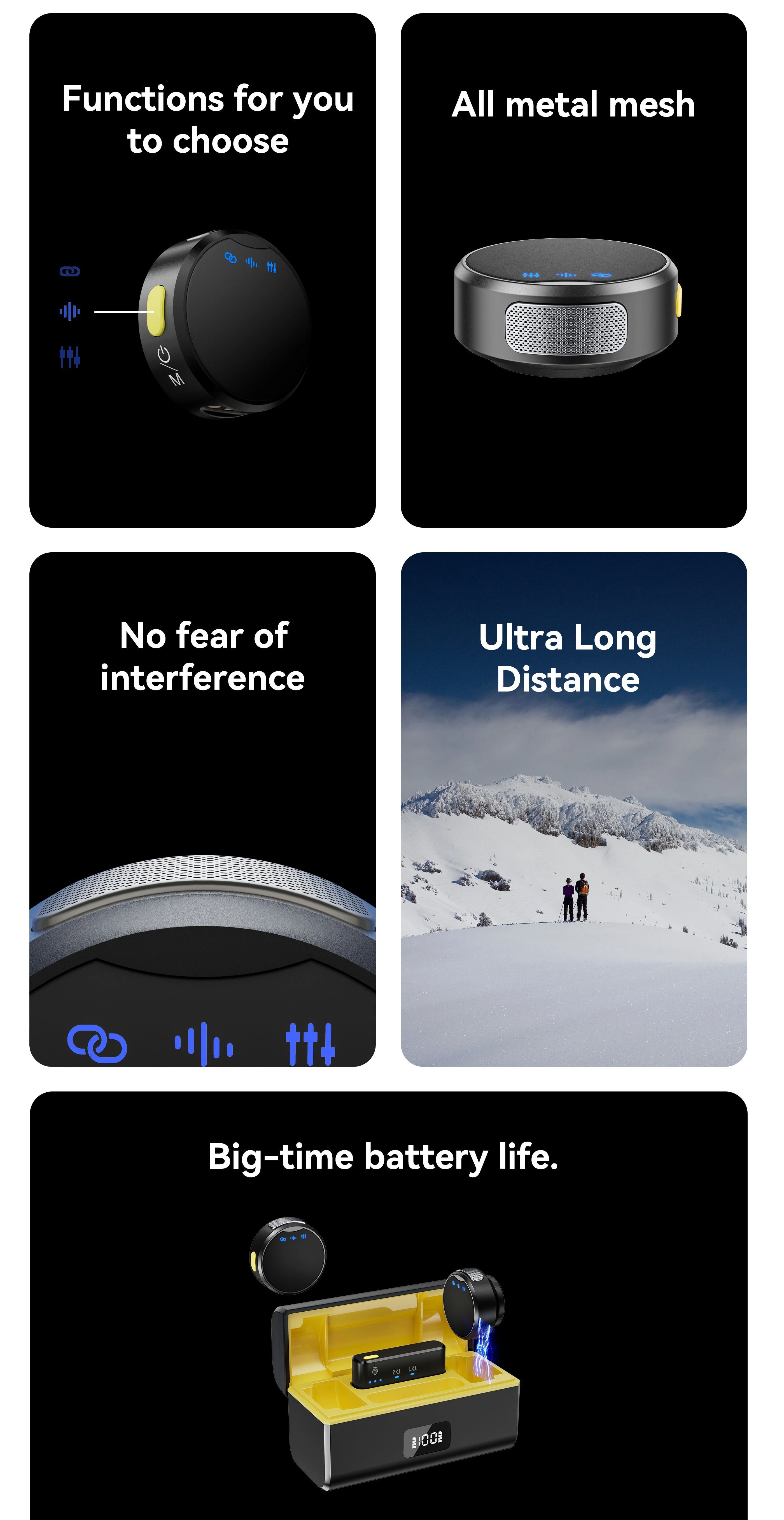 Professional Noise-Canceling Wireless Microphone for Recording &amp; Interviews