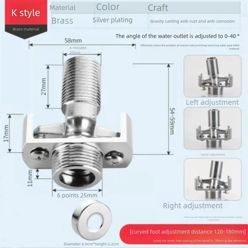 ###Phụ Kiện Phòng Tắm: Đầu Nối Chân Vòi Góc Treo Tường