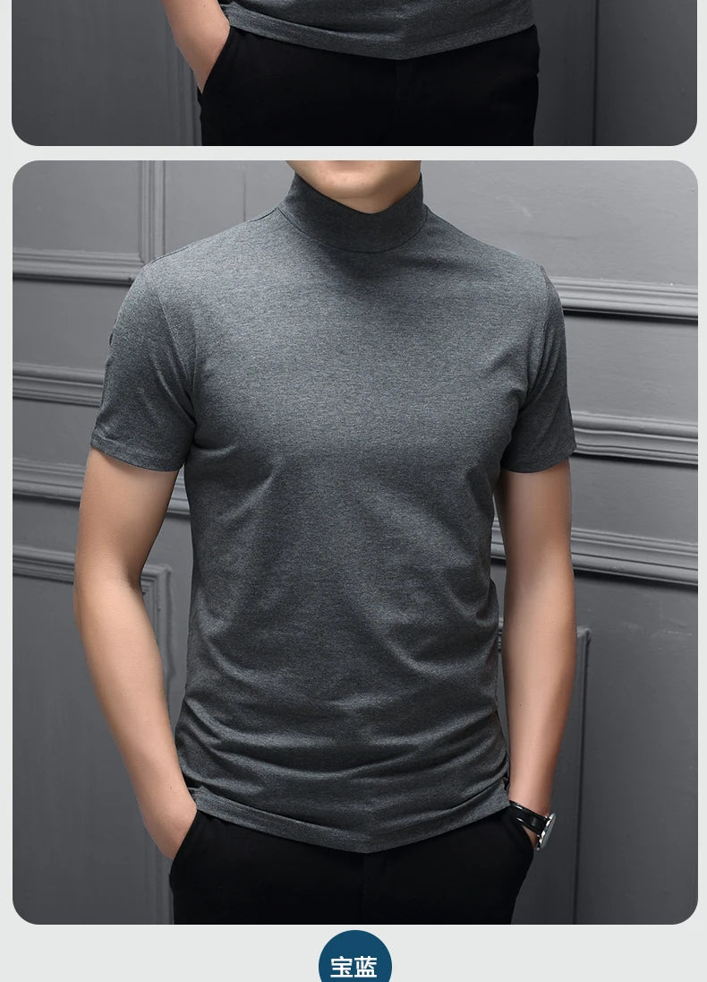 Men's Short Turtleneck Sweater, Bodycon, Youthful Fashion