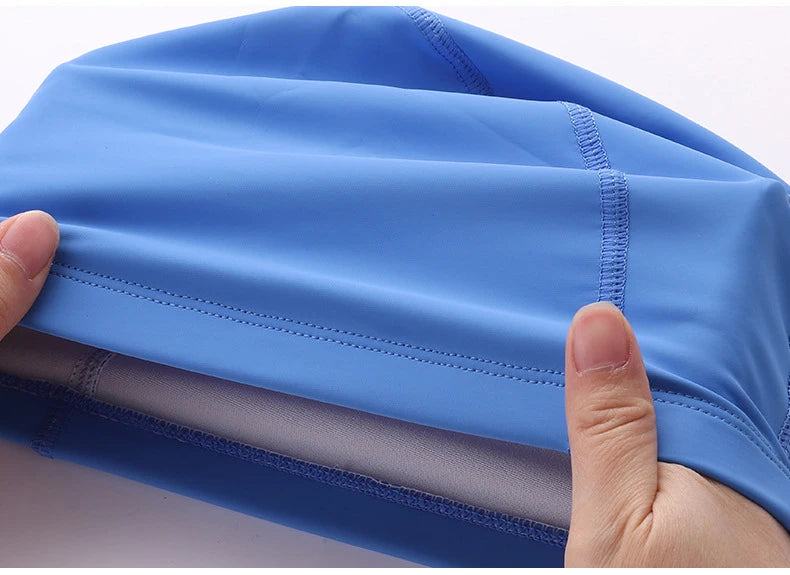 Mũ bơi Lycra co giãn in logo, đủ size cho bé & lớn