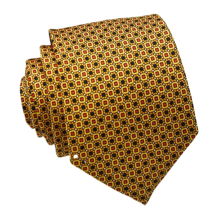 超柔軟絲質領帶，印有男士時尚圖案