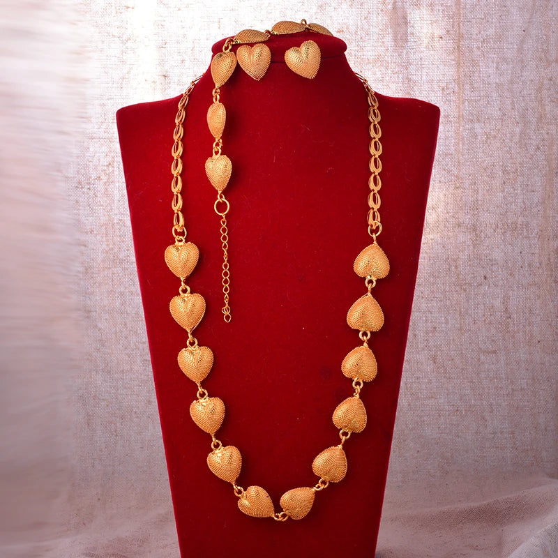 Luxurious Dubai Gold Plated Jewelry Set for Wedding Party