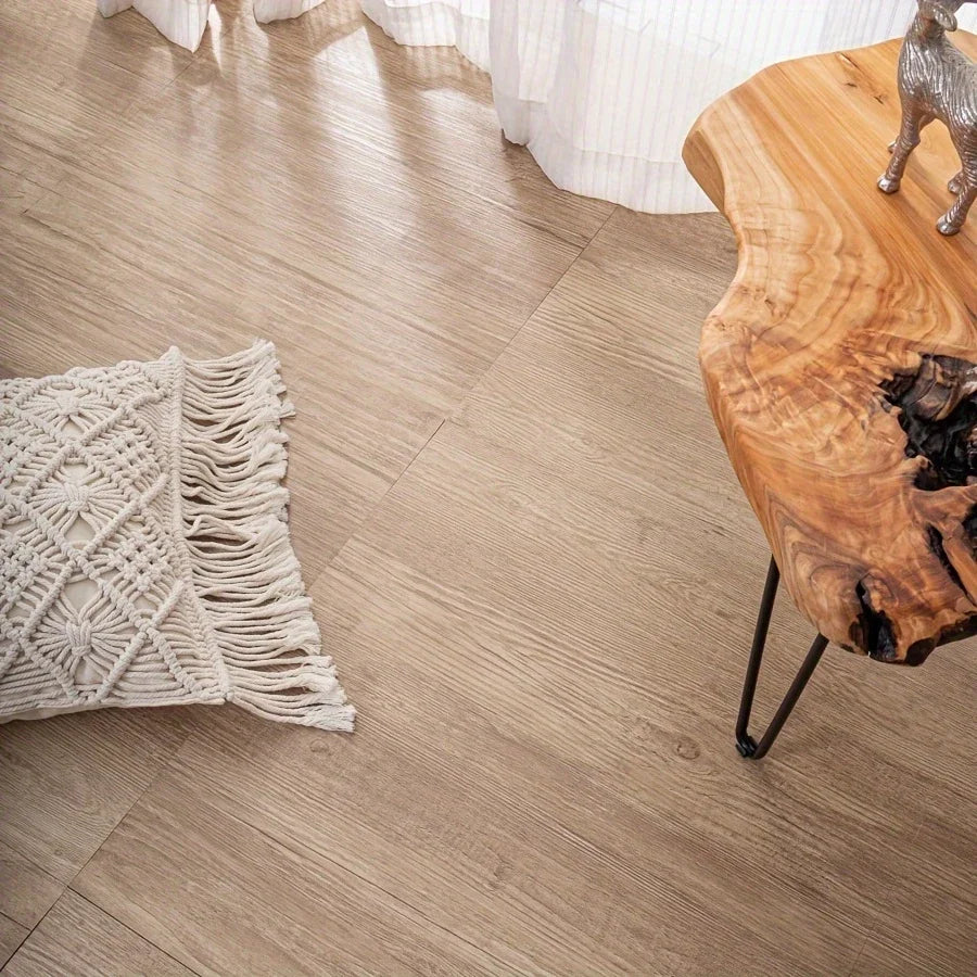 4/10/20/30pcs Wood Grain Self-adhesive Vinyl Floor Tiles Peel and Stick Floor Sticker Suitable for Living Room Bedroom Office
