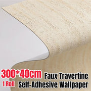 Peel and Stick Fake Travertine Self-Adhesive Wallpaper Imitation Natural Stone Wall Decor Wall Stickers for Living Room Bedroom