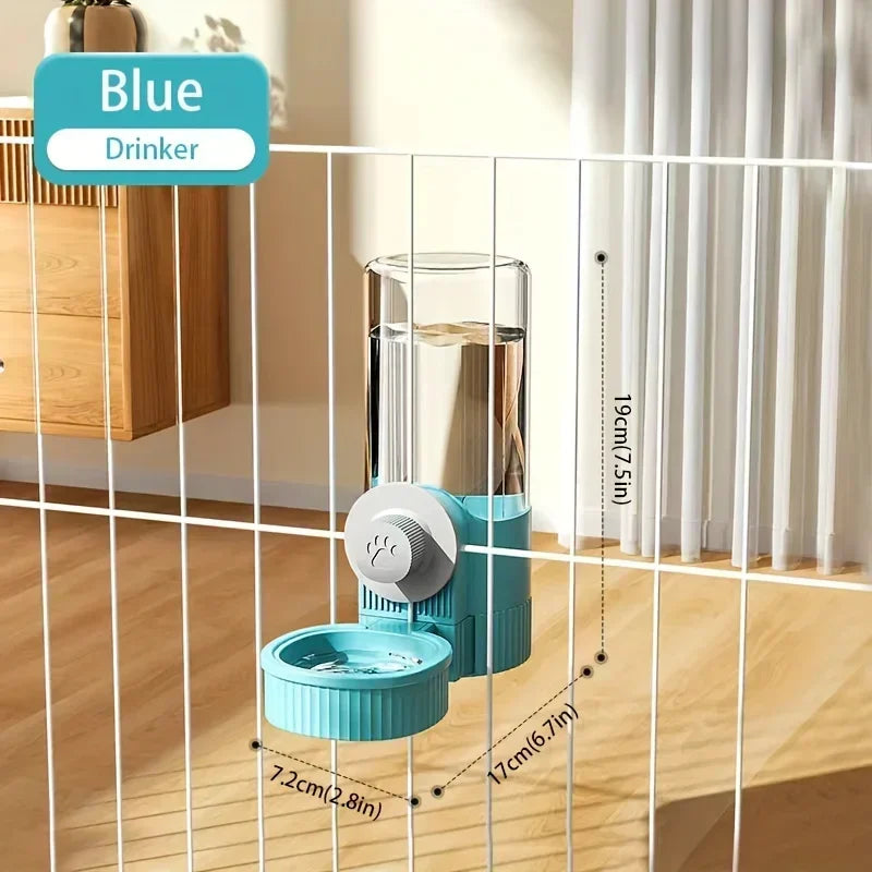 Pet Automatic Water Dispenser and Feeder Set, Hanging Water Dispenser, Automatic Cat Feeder, Dog Cage Hanging Water and Food Supplies, Cat Bowl, Dog Food Bowl - Daisan Mart
