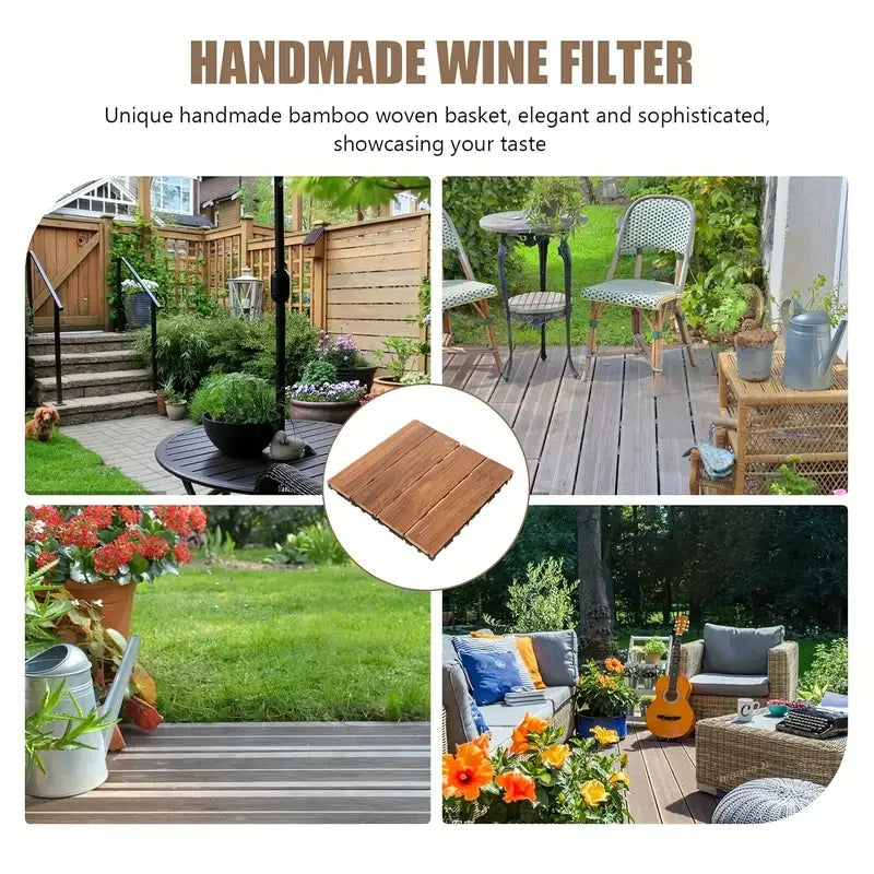 10 Pcs 30*30cm DIY Interlocking Flooring Tiles Waterproof and Anti-slip Floor Tiles Suitable for Outdoor Gardens Terraces