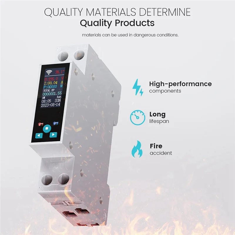 Smart WIFI Circuit Breaker Tuya LCD Electronic Kwh Meter