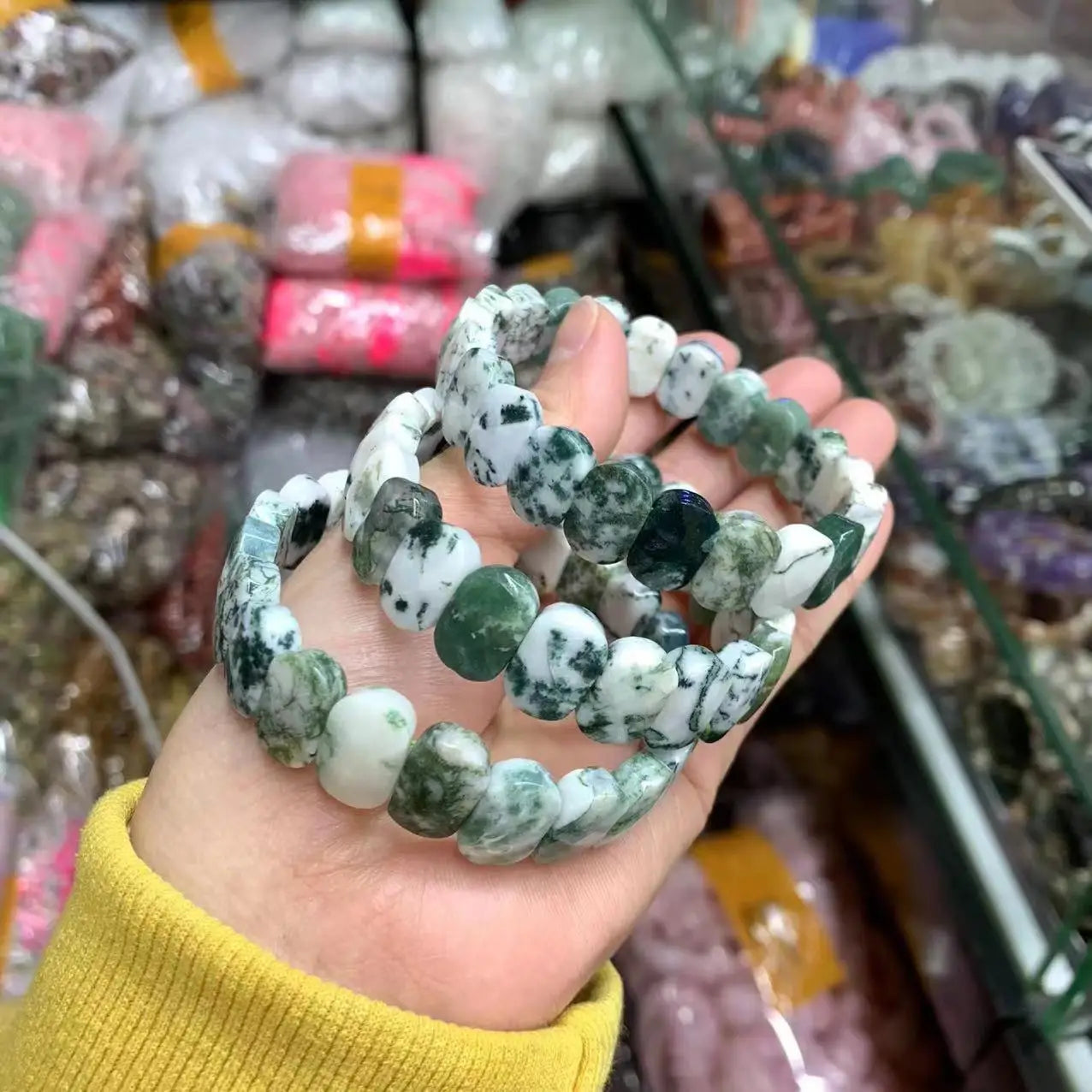 Natural Green Moss Agate Bracelet - Fashion Gift
