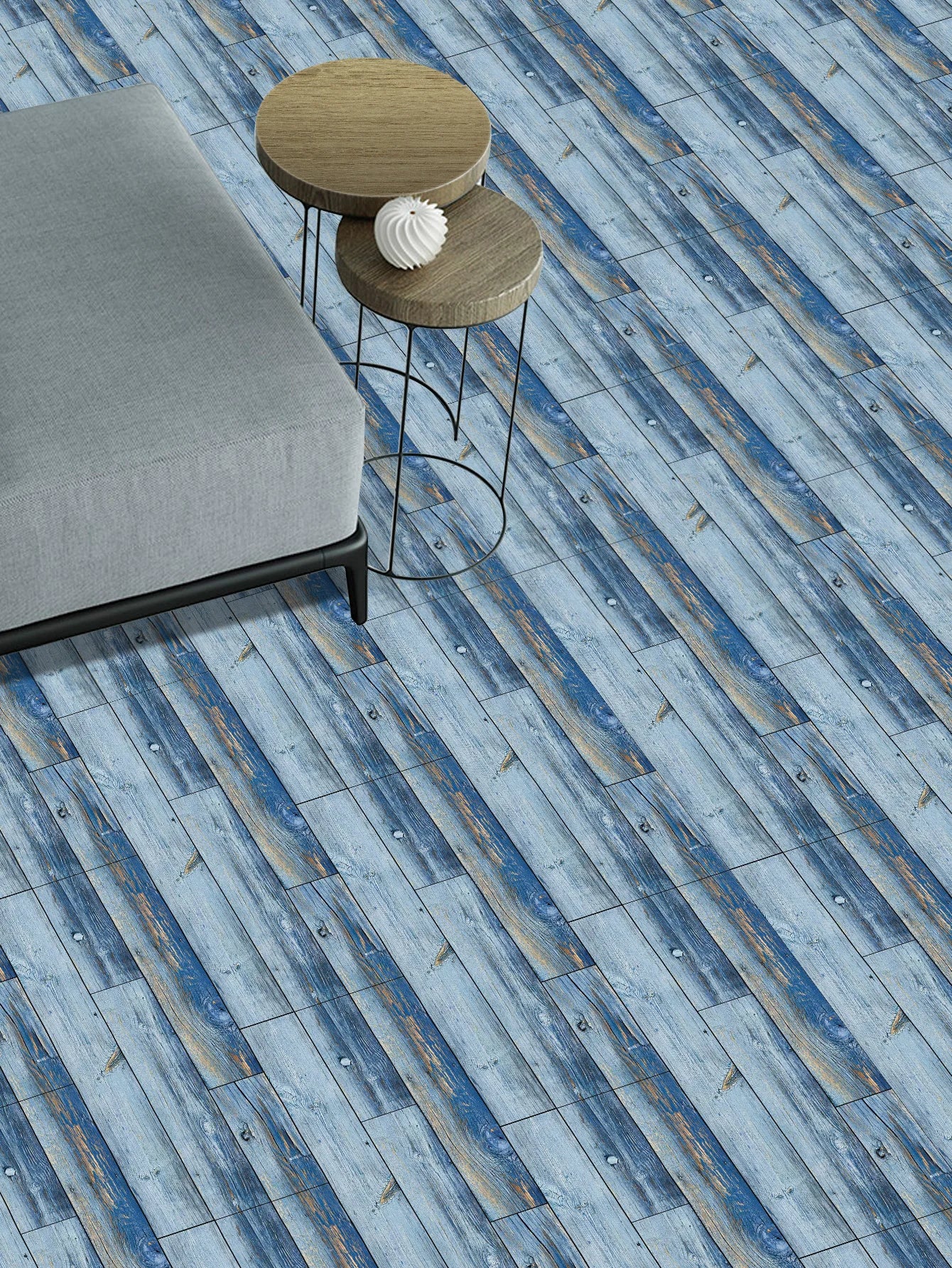 Classic White Wood Grain Floor Tiles Peel Stick Waterproof Home Kitchen Living Room Floor Renovation Self Adhesive Wallpaper