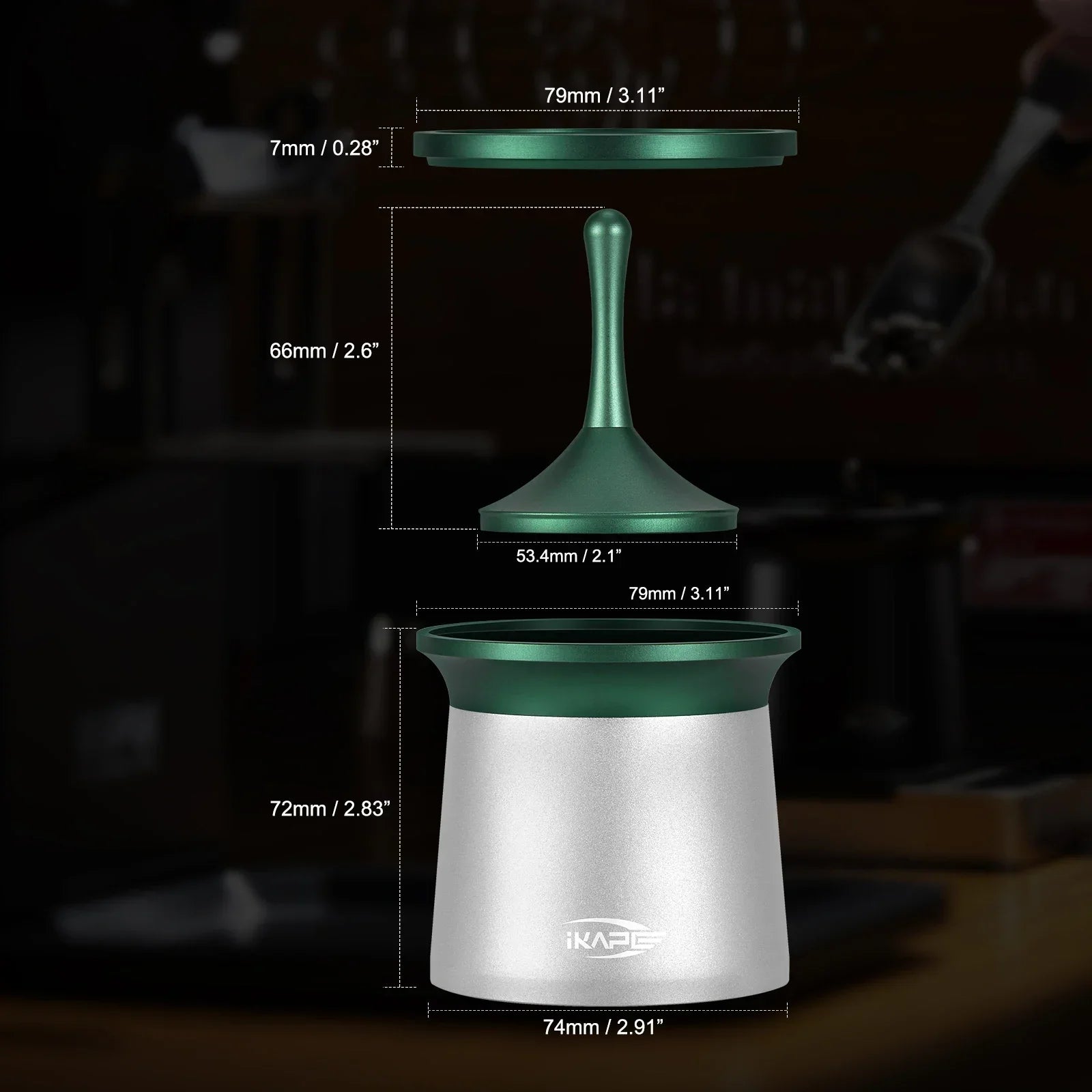 IKAPE Coffee Blind Shaker, Espresso Powder Receiver Cup, Coffee Powder Receiver Container Fits 51/54/58mm Portafilters, Silver