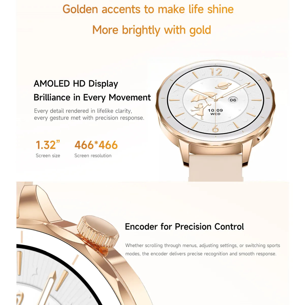 Smart Watch Women Hebrew 4GB/ROM Memory Bluetooth Network Sharing Whatsapp Messgae Reply Map Navigation Amoled Screen Smartwatch