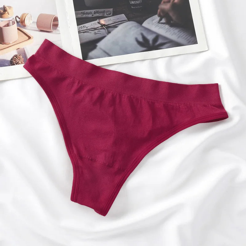 Seamless Thongs Women High Waist Sports Panties Sexy Underwear Ladies Fitness Lingere Pantys Comfortable Women G-string