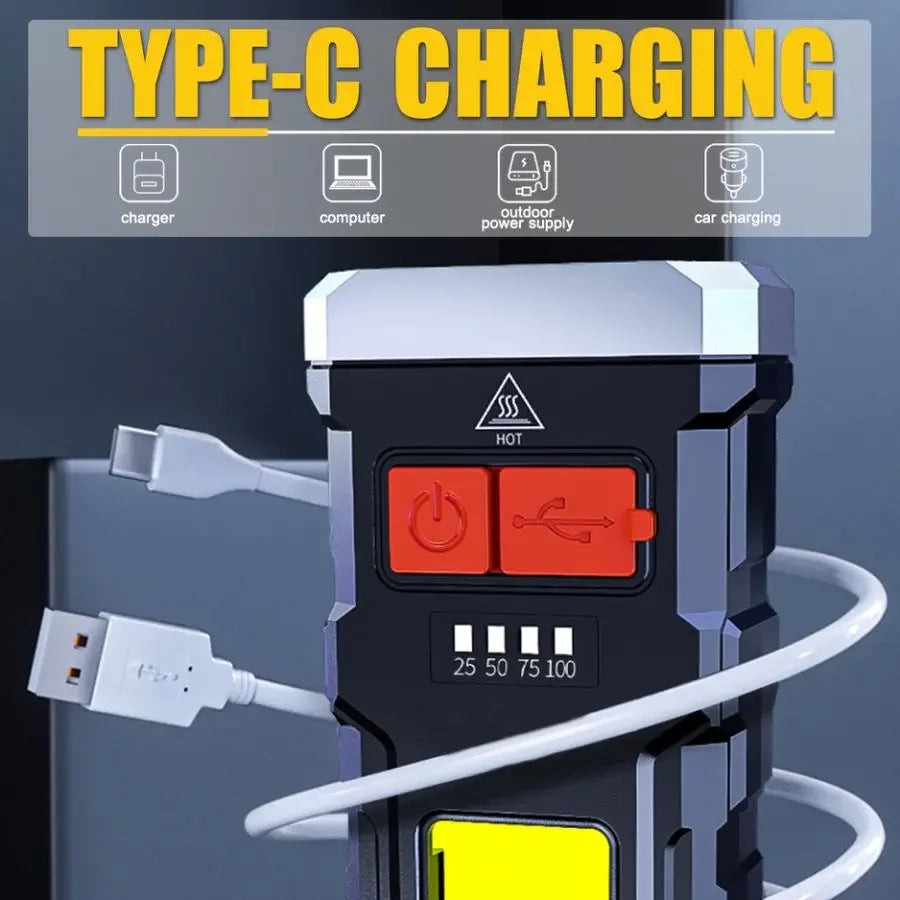 Đèn Pin LED Siêu Sáng 3 Chế Độ Sạc USB Đa Năng