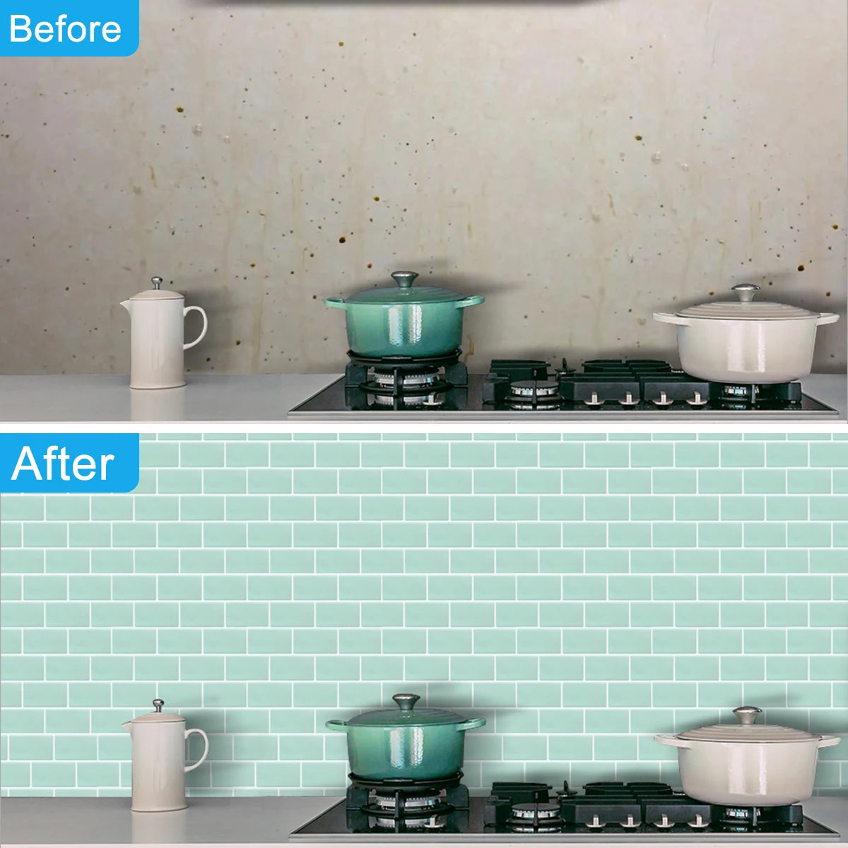 Vividtiles 3D Vinyl Waterproof Kitchen Backsplash Wall Sticker Peel and Stick Wallpaper Premium Strong Ahesive Tile Decals