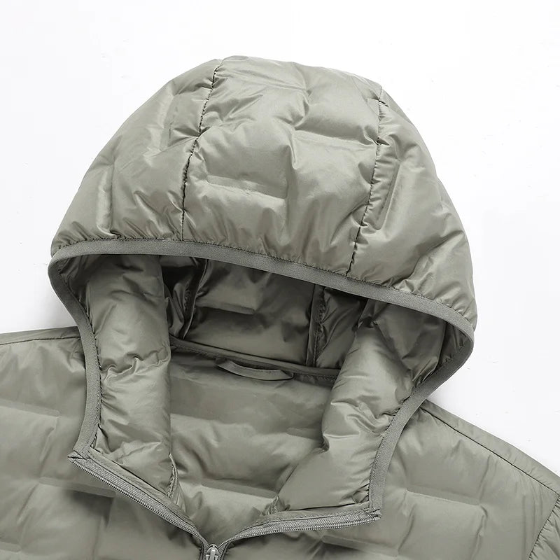 Men's waterproof down jacket keeps warm outdoors