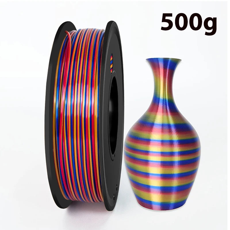 250g 500g 1Kg PLA Silk Blue green twist Two Color 3D Printer Filament 1.75mm Dual Color blue silver 3D Printing Material 250gx4