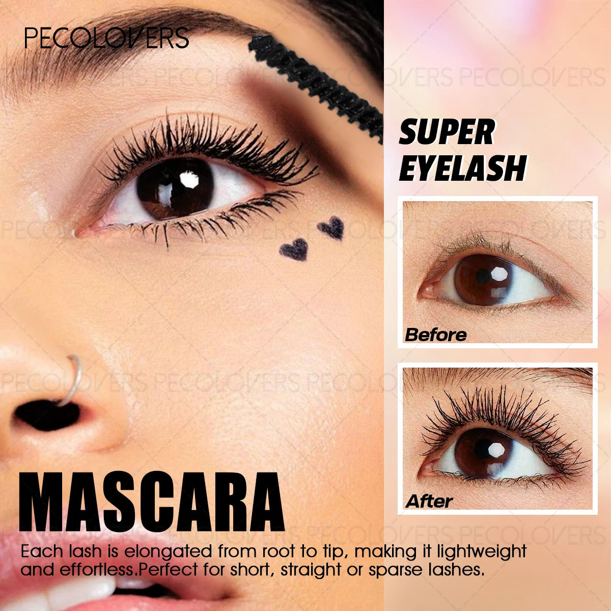 Waterproof Black Mascara, Long Lasting, Natural Big Eyes