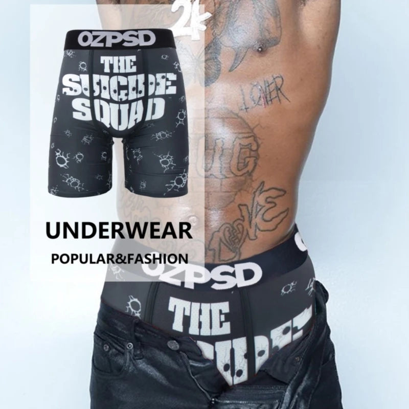 Men's Summer Boxer Underwear Stretch Printed 5 Pieces