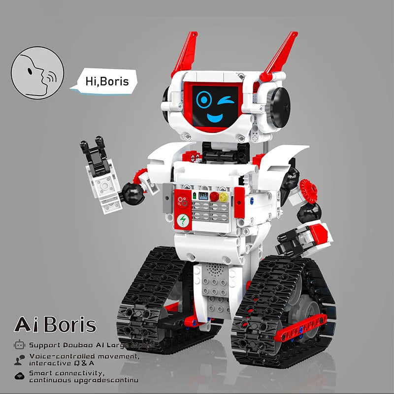 AI intelligent robot building block assembly model toy dialogue interactive voice boy gift RC robot - Daisan Mart