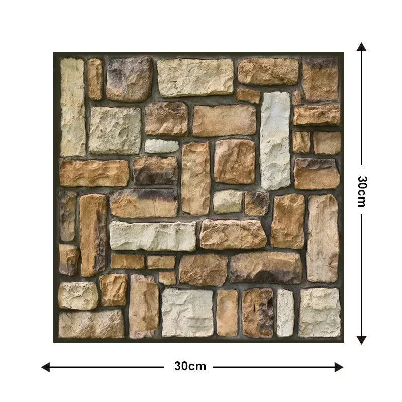 5/10PCS Stereo Wall Stickers Self-adhesive Wallpaper Brick Pattern Creative Stick Heatproof Vinyl Waterproof Kitchen Home Decor