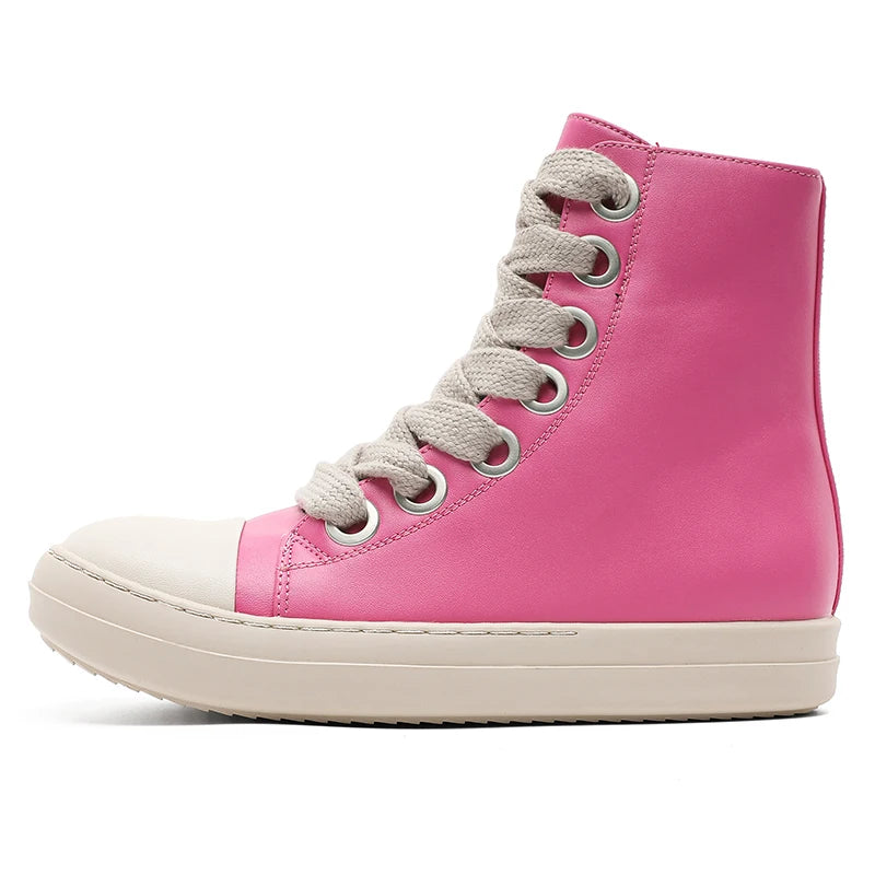 Unisex Autumn Winter High-Top Orange Sneakers Fashion