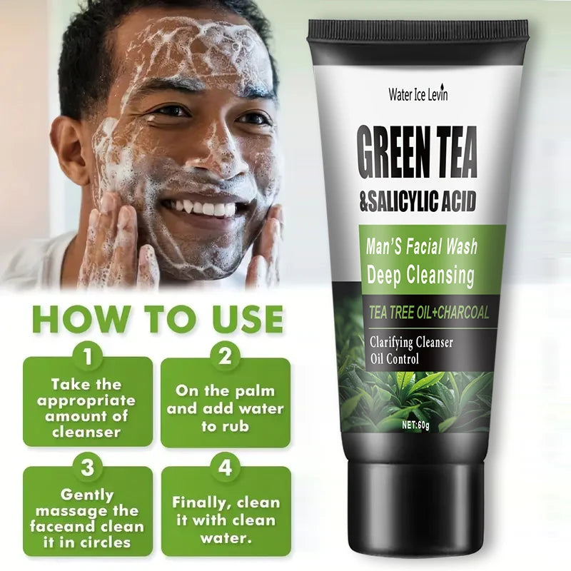 60g Salicylic Acid Cleanser - Contains extracts of Salicylic Acid, Tea Tree and Turmeric, gently moisturizing and cleansing, sui