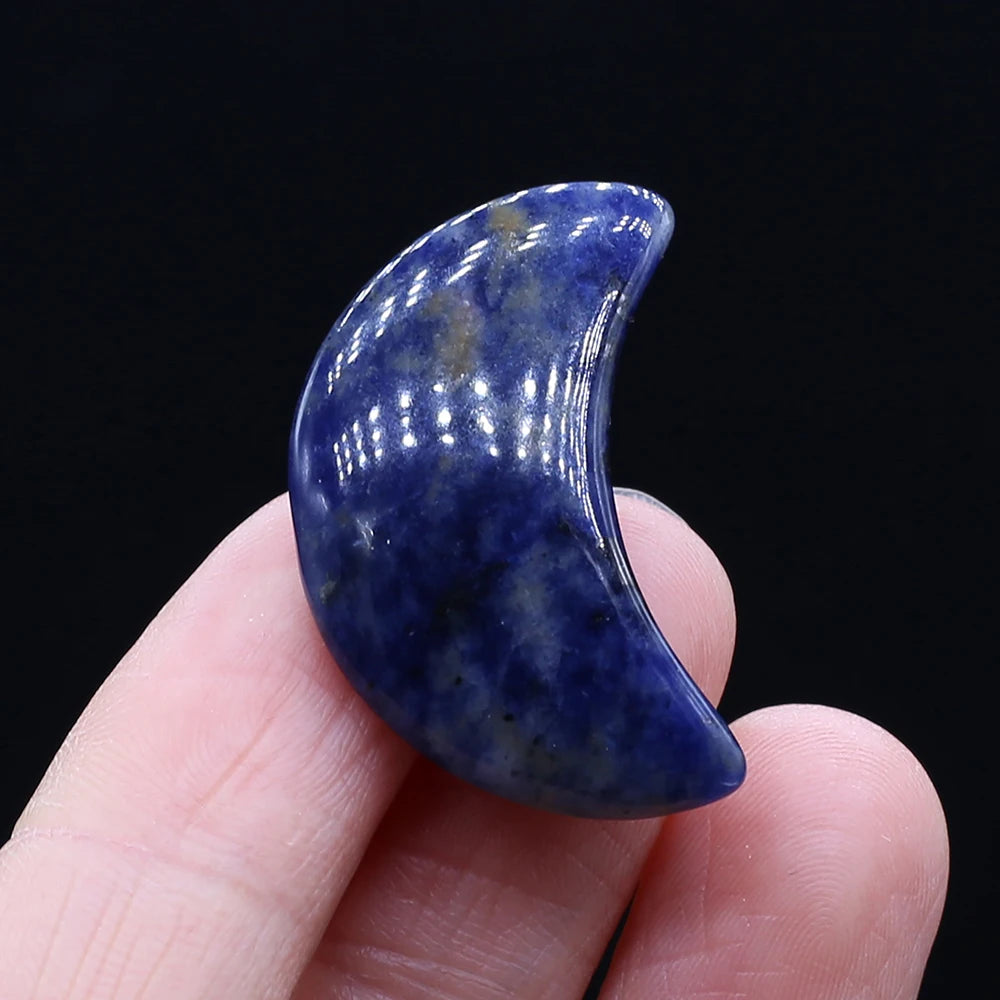 Feng Shui Rose Quartz Natural Stone Moon Statue