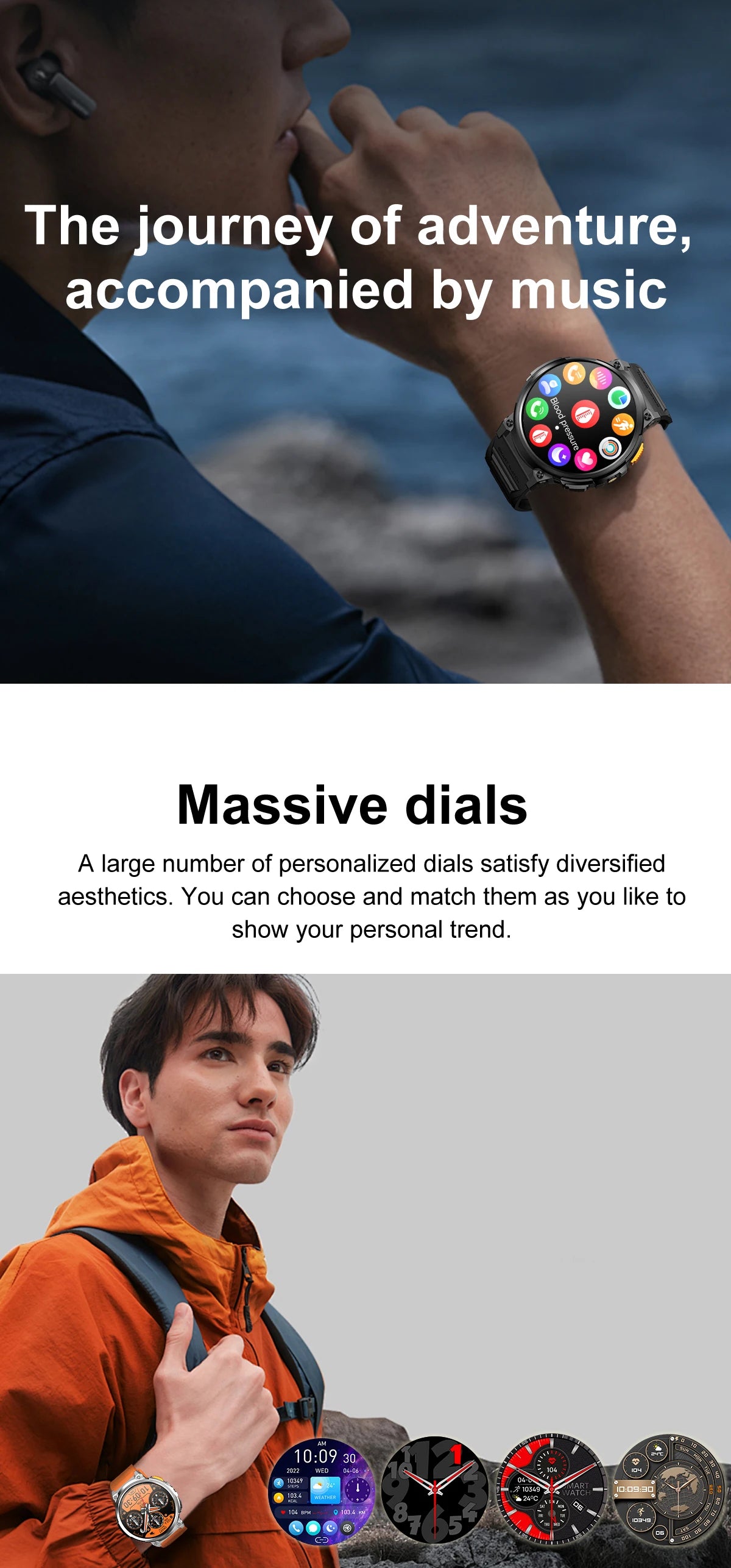 Smart Watch 2025 - Large Battery, IP68 Waterproof