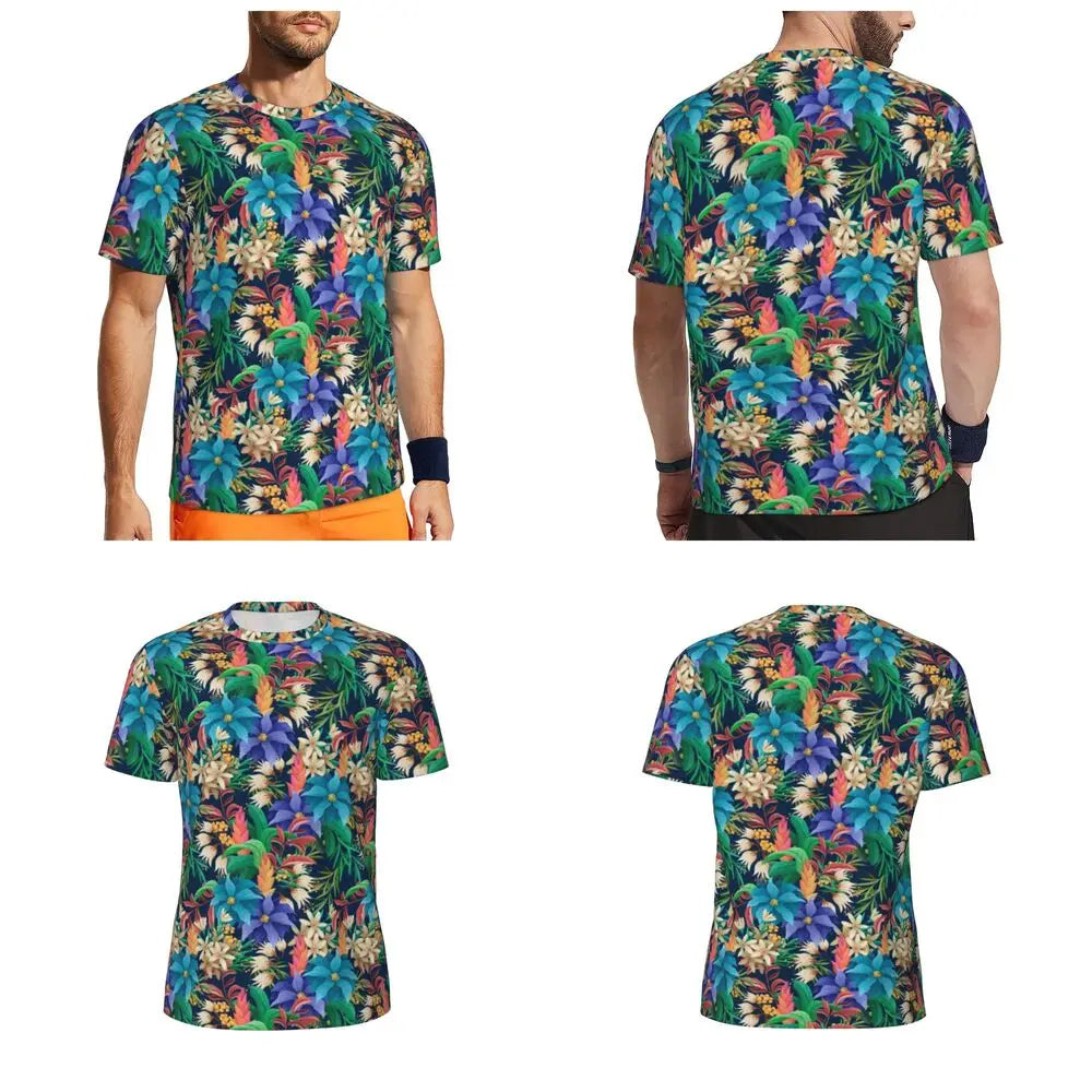 Áo Thun Nam Họa Tiết Lá Nhiệt Đới Màu Sắc Cá Tính