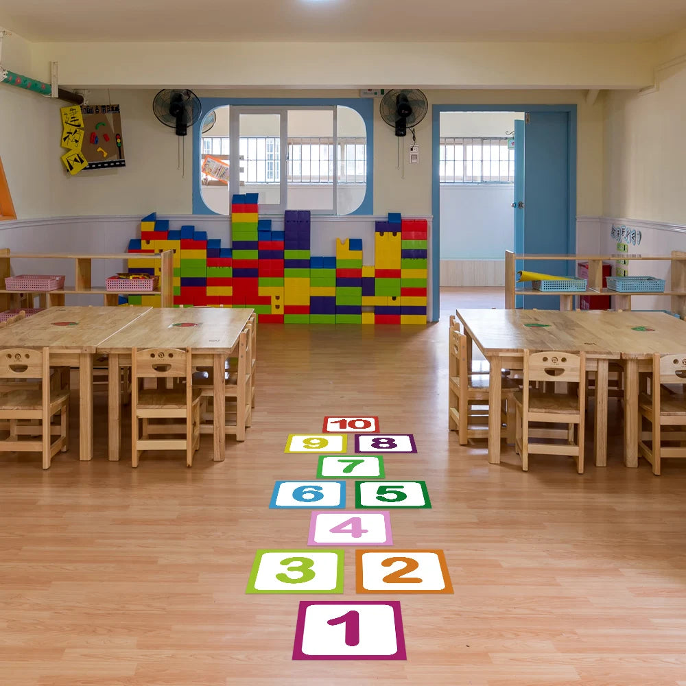 10 Pieces PVC Blue Gray Brick Wall Stickers