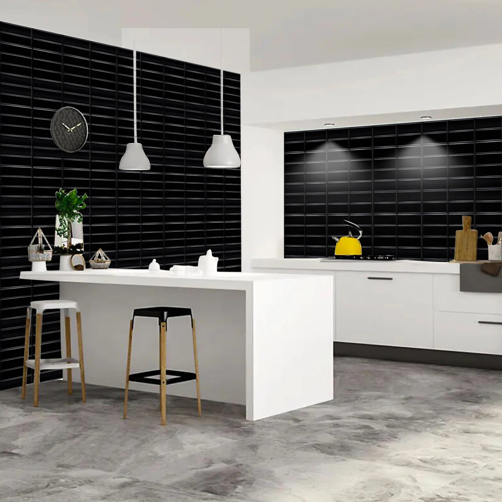 Peel and Stick Tiles Vinyl Wallpaper Self Adhesive Waterproof Wall Stickers for Home Decoration