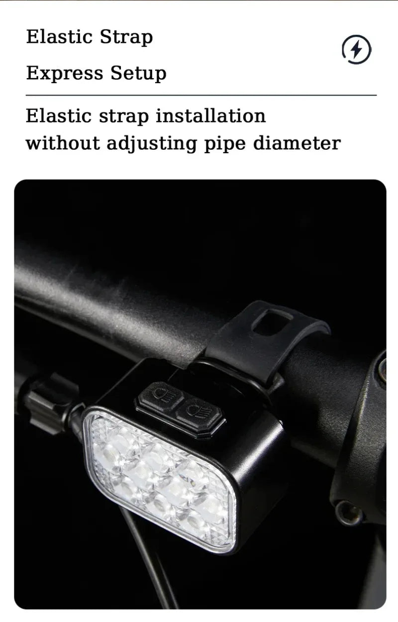 BUCKLOS LED Waterproof USB Bicycle Light 1100mAh