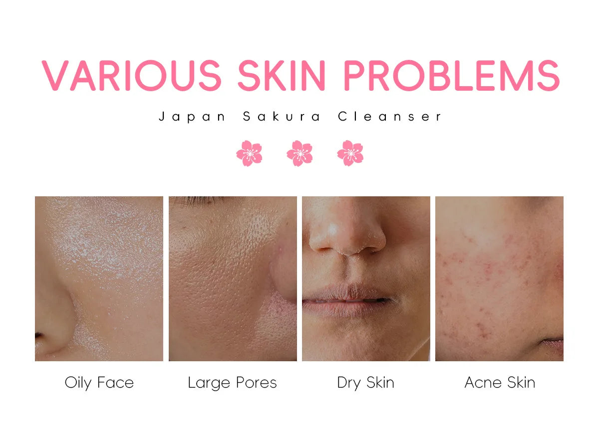 LAIKOU Sakura Facial Cleanser Foam Face Wash Remove Blackhead Moisturizing Shrink Pores Deep Cleaning Oil Control Skin Care 50g