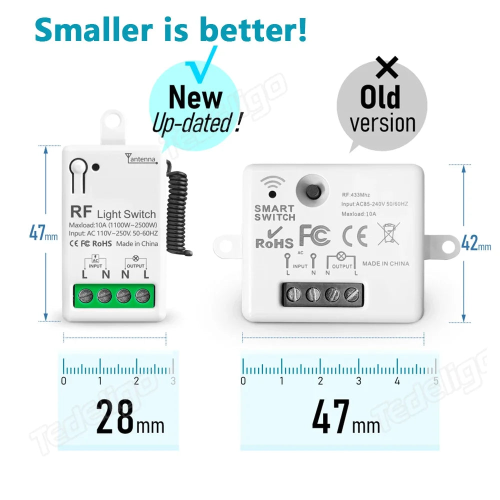 Mini 433MHz RF Remote Control Switch for LED Lights