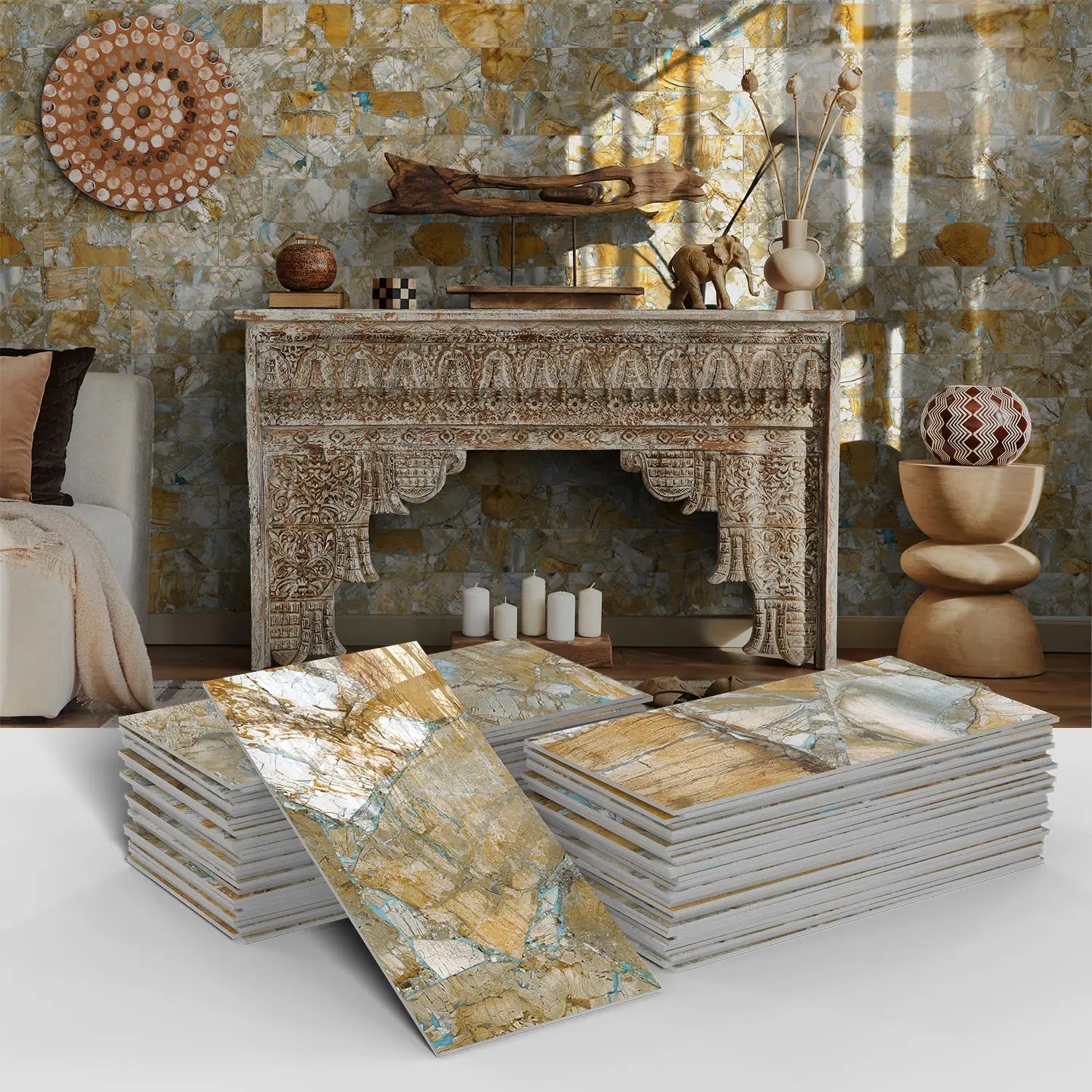 3D Waterproof Brick and Stone Decal Set - Kitchen &amp; Bathroom