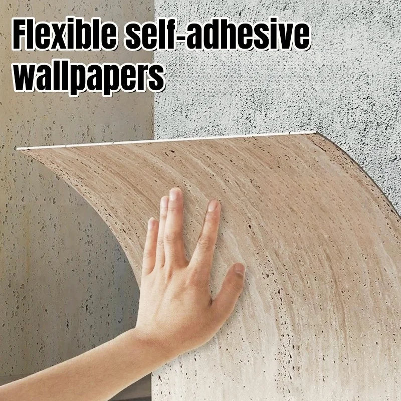 3D Travertine Marble Wallpaper Flexible Self-Adhesive