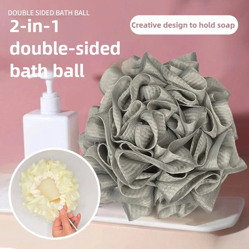 2 in 1 Bath Sponge with Soft Exfoliating Pouch
