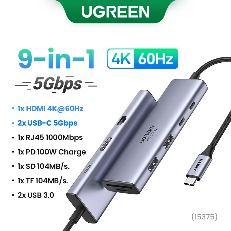 UGREEN HUB Đa Năng 10in1 USB-C 8K cho MacBook