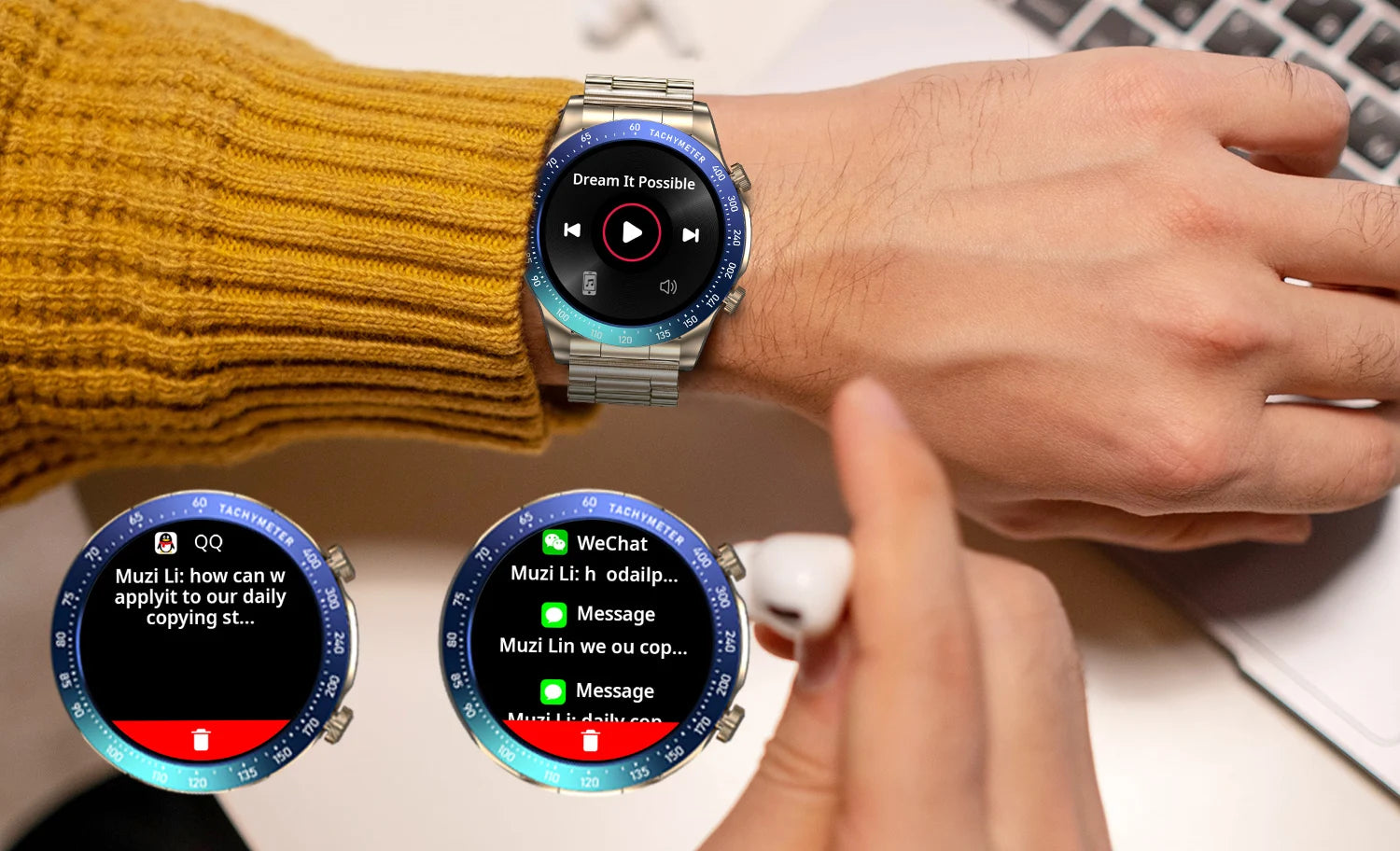 Đồng hồ thông minh nam chống nước IP68 kết nối Bluetooth