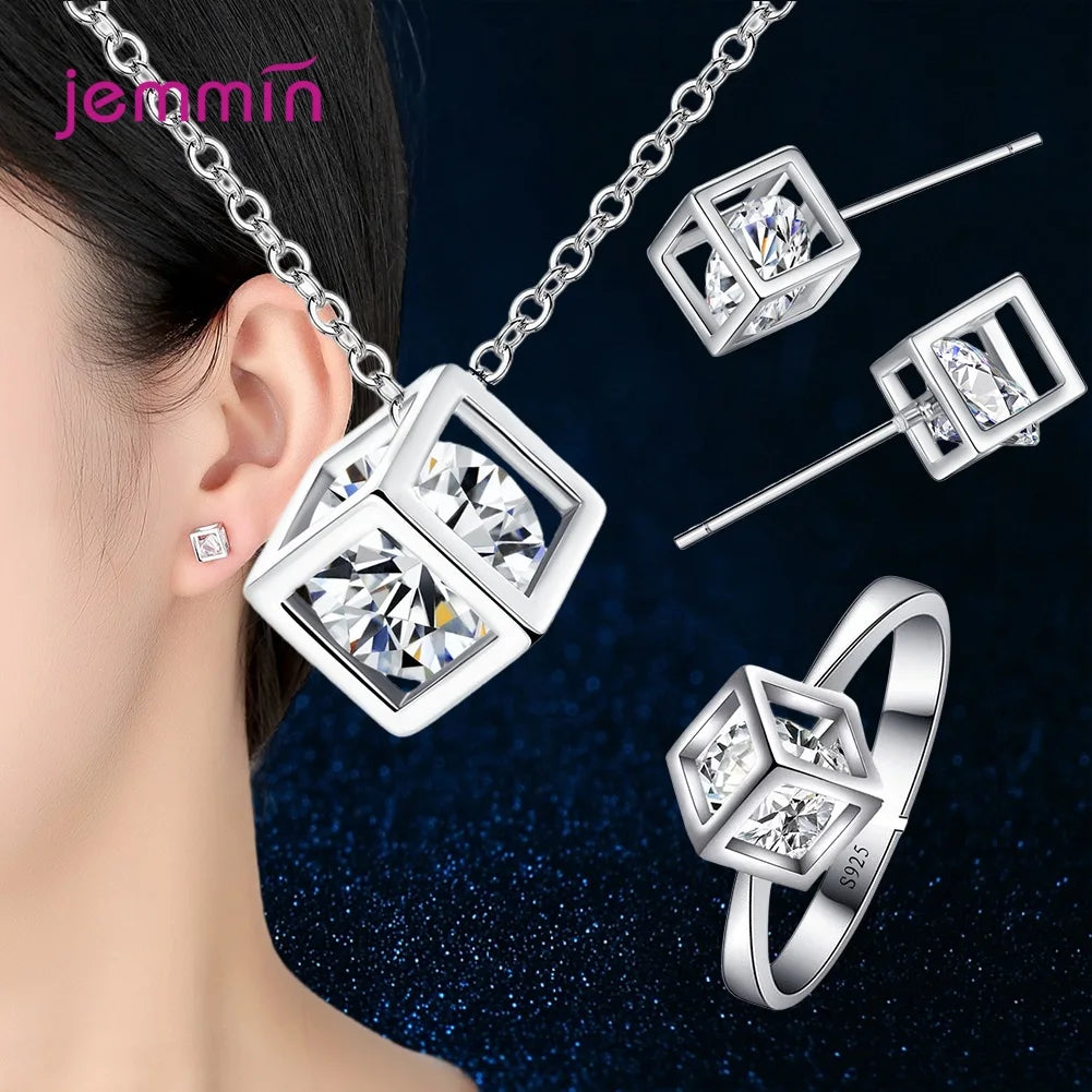 Elegant 925 Silver Jewelry Set for Engagement Party