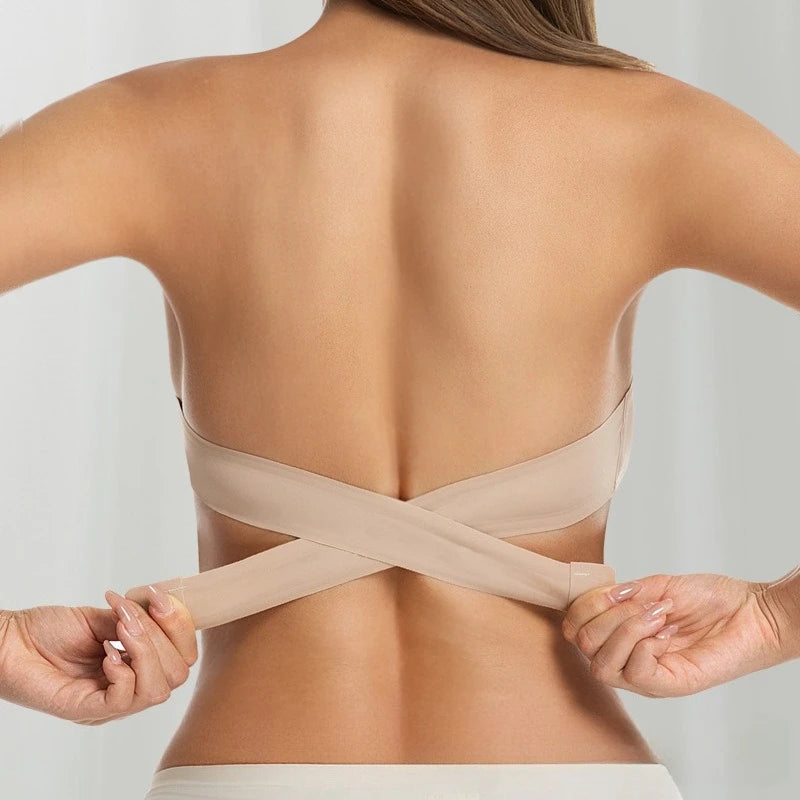 Women's Wireless Push-Up Bra Enhances Smooth Back Beauty