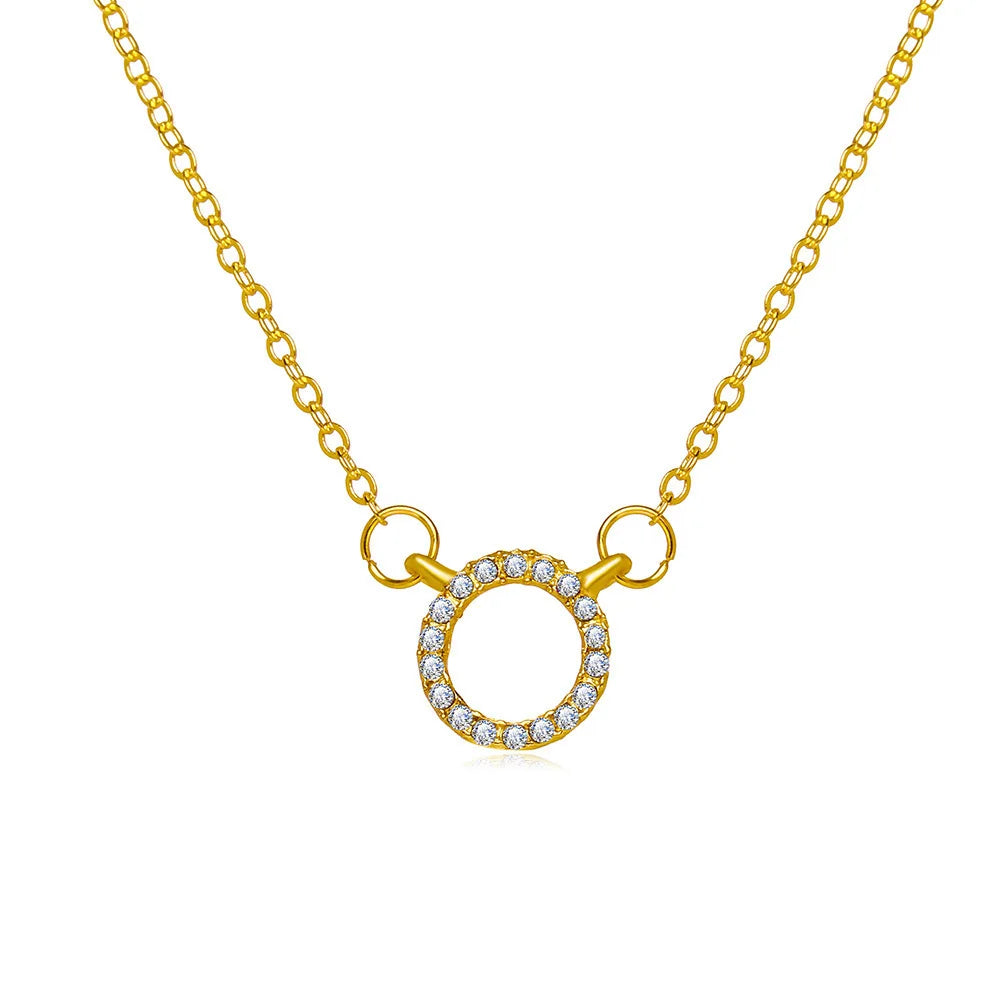 Elegant Gold Crystal Necklace For Women