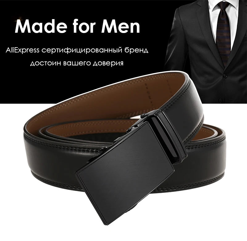 VATLTY Men's Cowhide Belt with Automatic Buckle 30mm High Quality