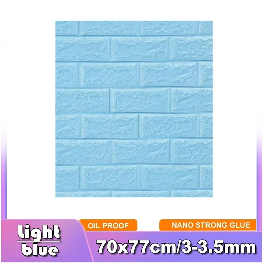 3D Brick Wall Sticker Strong three-dimensional 77*70cm Monochrome and Retro adesivos de parede paper Bring the fun of home life - Daisan Mart