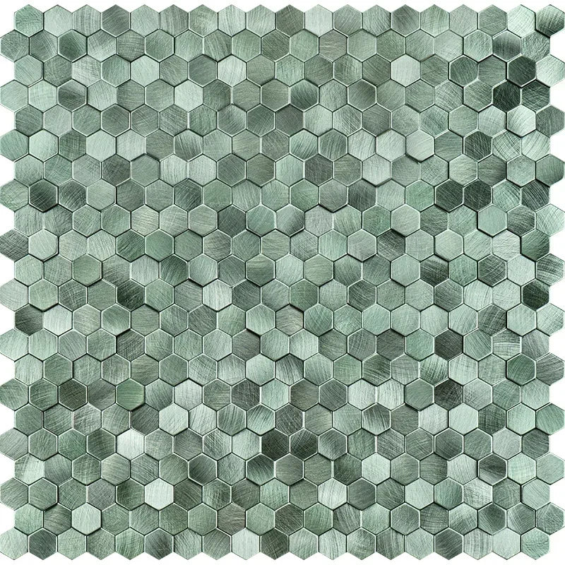 Mosaic Decorative Wall Stickers Aluminum-plastic Panel Self-Adhesive Moisture-proof Fireproof Bathroom Hexagon Tile Decoration