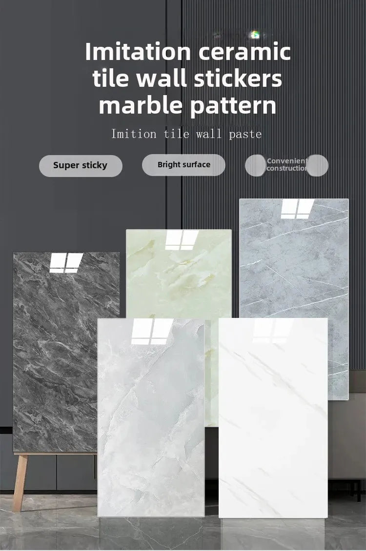 10/30PCS 30cmx60cm Bathroom Tile Waterproof Sticker Thick Self-adhesive Floor Sticker Marble PVC Indoor Wall Sticker