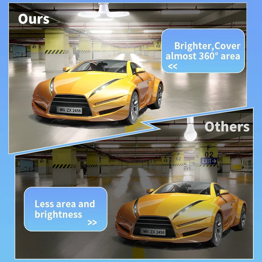 4-Arm Folding LED Bulb E27 Remote Control