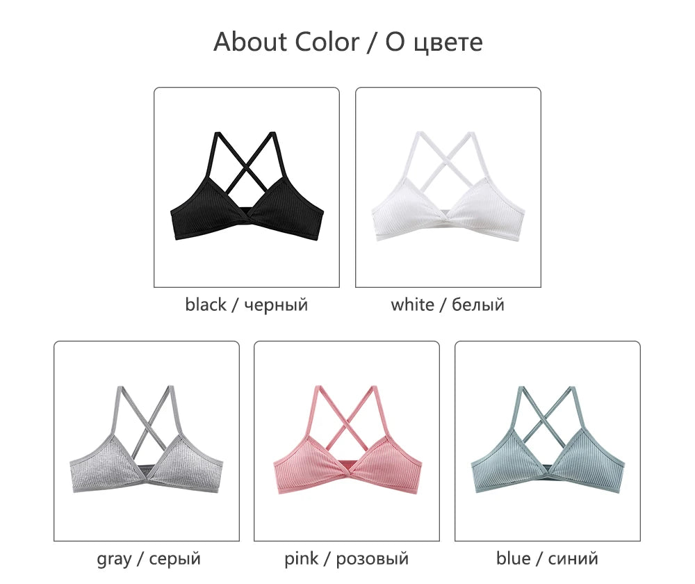 BANNIROU 1Pcs Wire Free Cotton Bra For Woman Thin Soft Female Bras Bralette Underwear Women's Lingerie