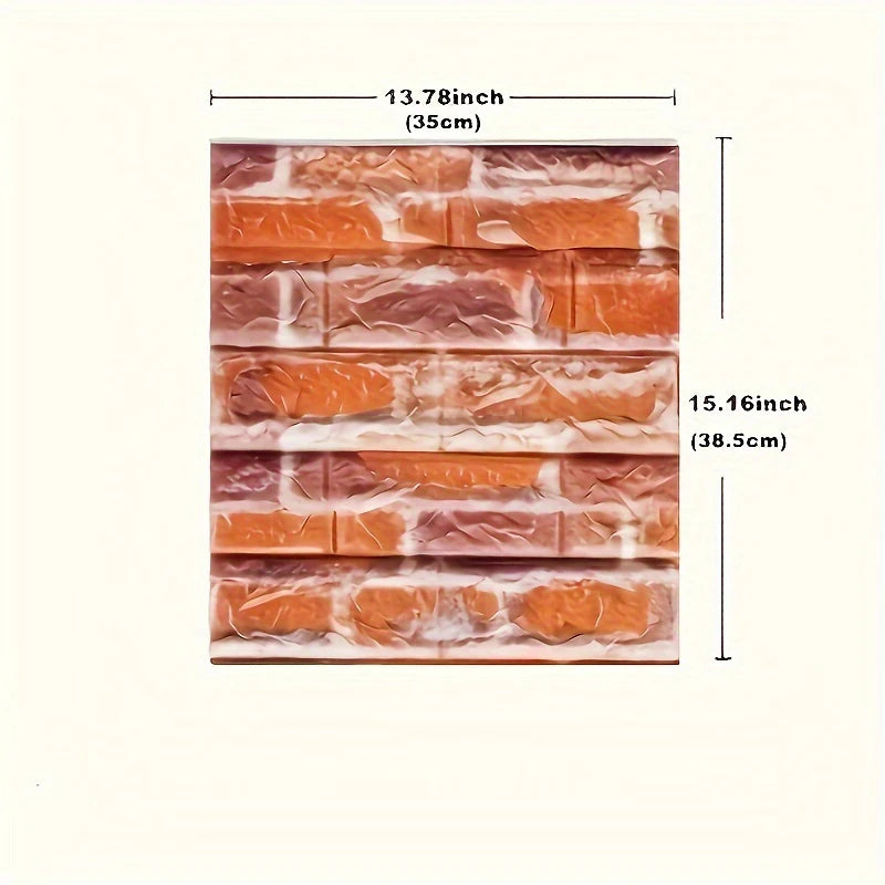 100pcs/200Pcs 3D Wall Tile Sticker, Brick Pattern Foam Self-Adhesive Waterproof Moisture-Proof Ceiling Sticker, Easy To Stick An