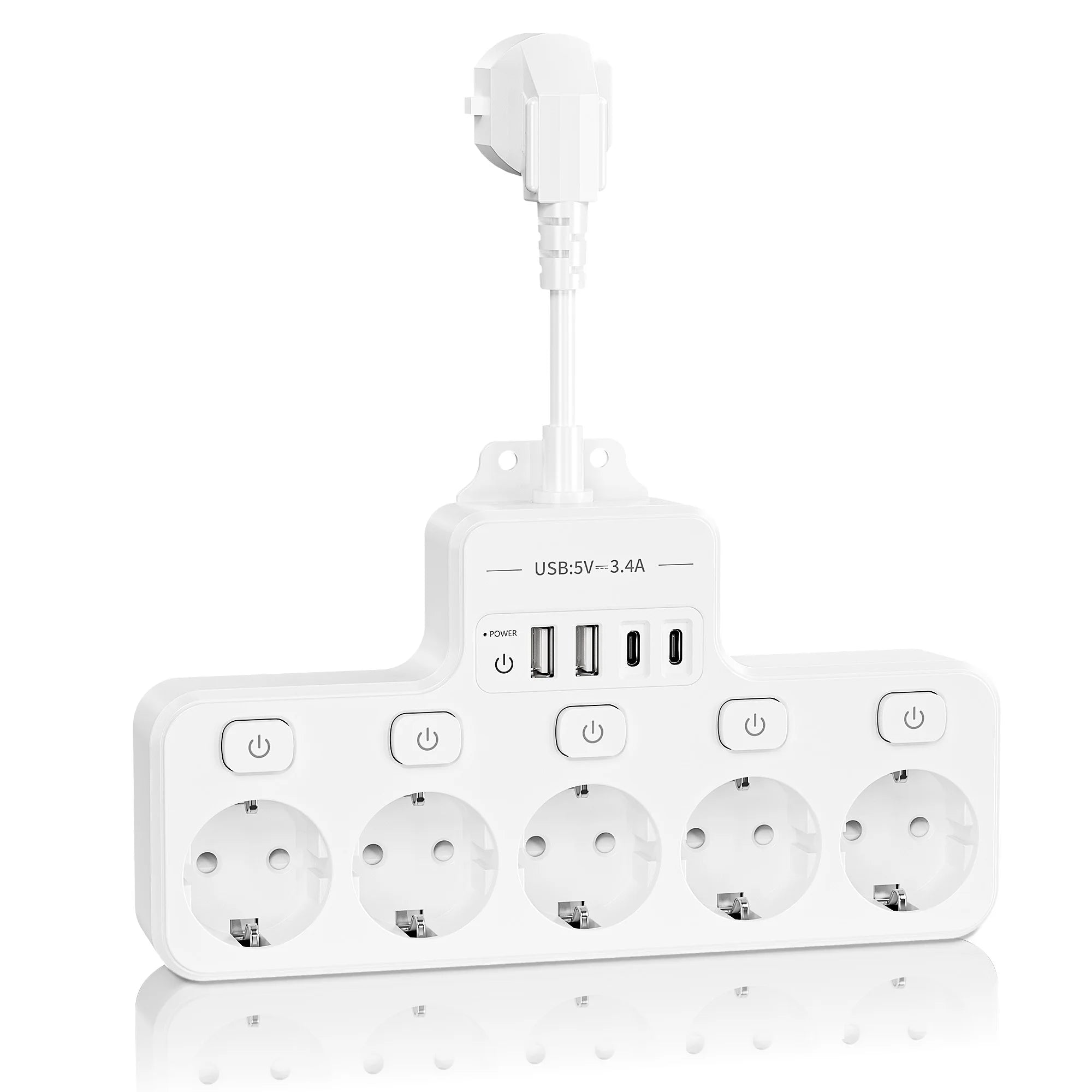 Ổ Điện Đa Năng 9-Trong-1 EU cho Phòng Khách & Bếp